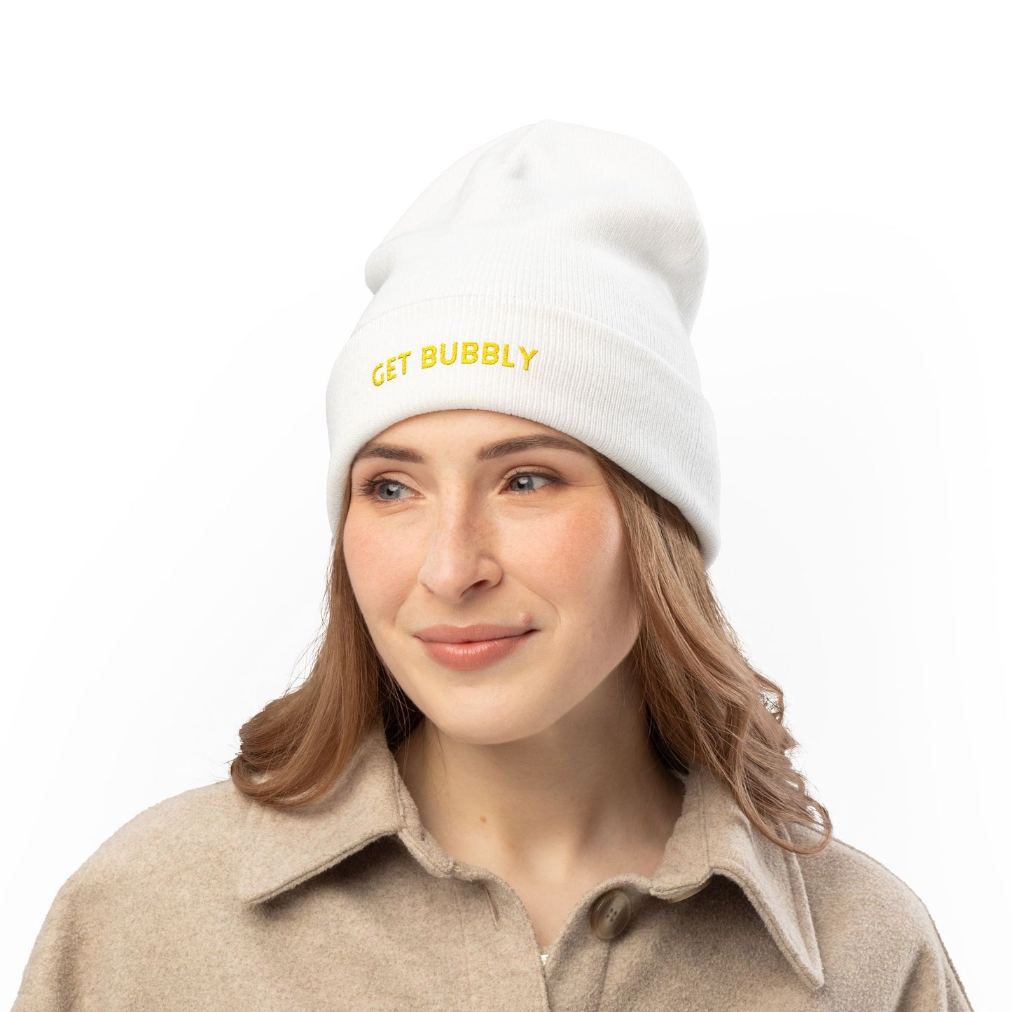 Embroidered Beanie - Get Bubbly Design